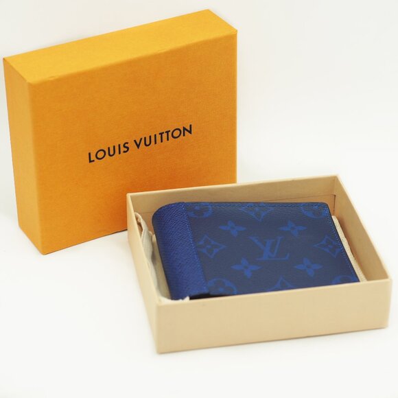 Louis Vuitton Blue Taiga Monogram Cobalt Canvas Multiple Wallet - Picture 1 of 5